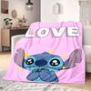 Stitch Print Flannel Blanket for Bedrooms Sofas Beds Chairs Picnics Travel Cartoon Home Decor Design