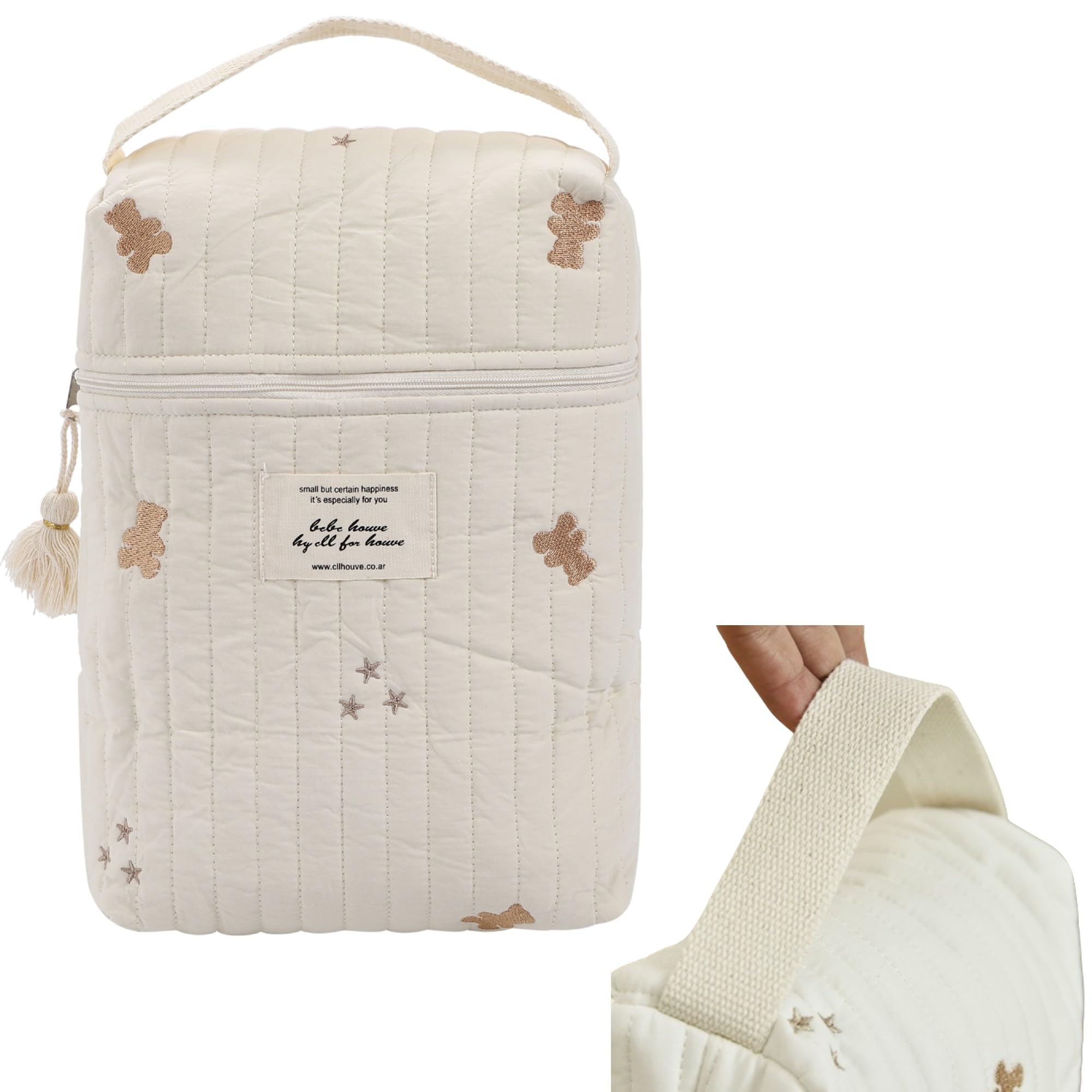 

Merrytime Детская бутылочка Подгузник Корейский Эбул Бутылочка для молока Подгузник Сухое молоко Медведь Сумочка, Сумочка, Чехол, Сумка, Хранение, Компактный, Портативный, Детский сад,