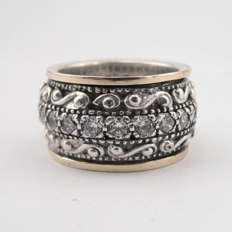 Huajie Retro Ancient Silver Color Engraved Flower Elegant Rings for Women Ethnic Style New Ring  Trend 12