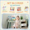 Children's Chair and Table Set with Storage Shelf, In MDF and Pine Wood, Green