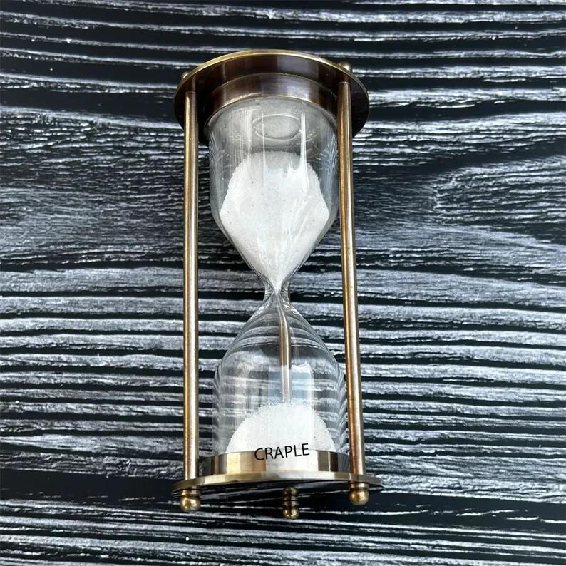 Handmade Vintage Nautical Brass Hourglass - Perfect Collectibles