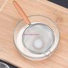 Stainless Steel Colander with Wooden Handle Hanging Ear Sieve Sifter Strainer HX6C