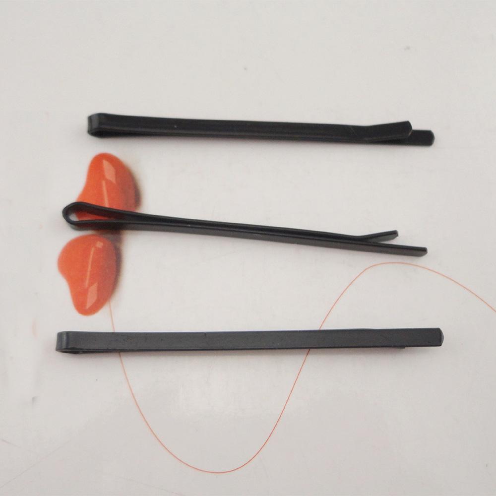 100PCS/bags 3mm*6.0cm Black Plain Metal Bobby Pins Flat Straight Hairgrips Hairpins for Bun Material for DIY Hair Bows