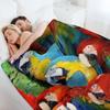 Parrots Throw Blanket blankets ands Soft Plaid Multi-Purpose Thin Blankets