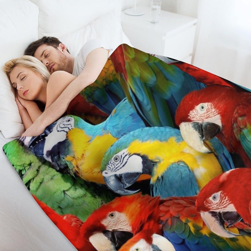 Parrots Throw Blanket blankets ands Soft Plaid Multi-Purpose Thin Blankets