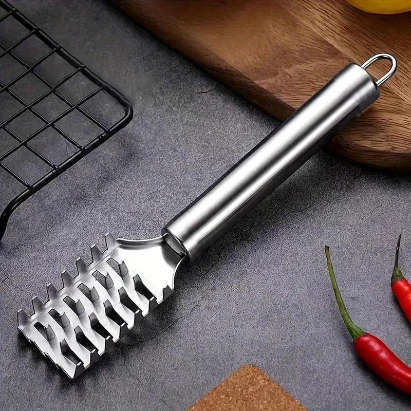 Fish Scaler Stainless Steel, Premium Fish Scale Remover Integrated Casting, Duty Sawtooth Fish Descaler Tool, Fishes Scaler Tool