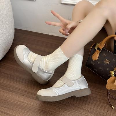 Vielseitige Mary Jane Damen-Einzelschuhe mit runder Spitze und flacher Sohle im neuen Stil, französische weiche Sohle, kleine Lederschuhe zum Kombinieren mit Röcken