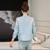 Blue jacquard jacket women's spring and autumn new temperament age-reducing button-up top
