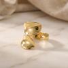 INSSGG Luxurious Leaf Adjustable Wide Band Ring