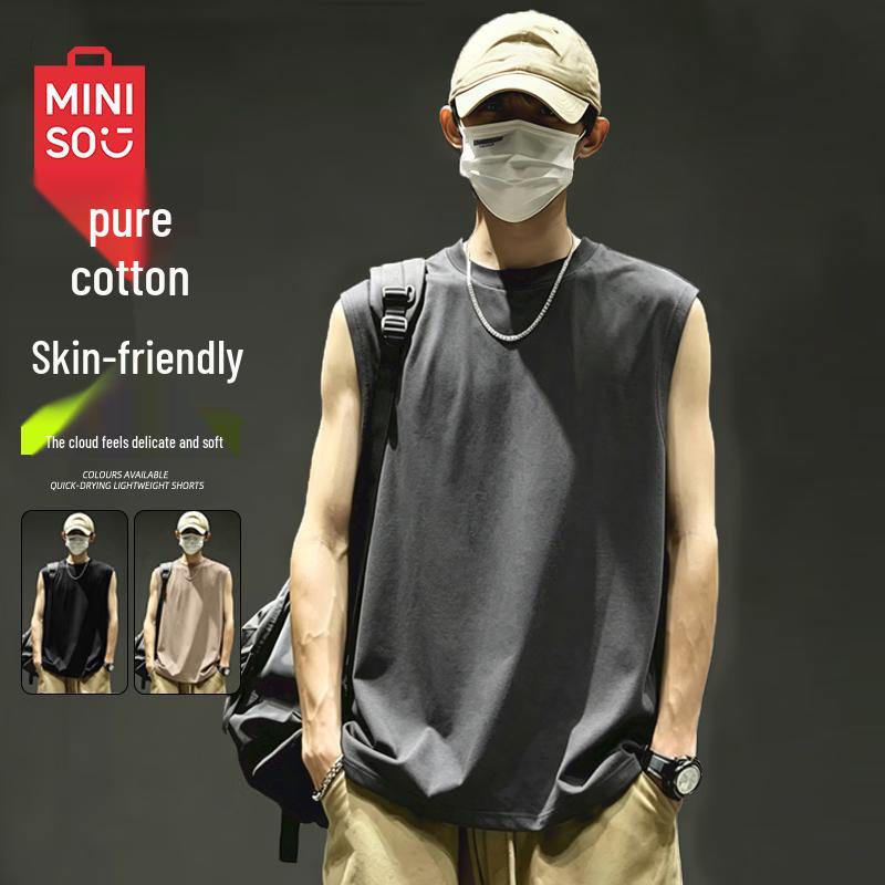 MINISO Men's Pure Cotton Sleeveless T-Shirt