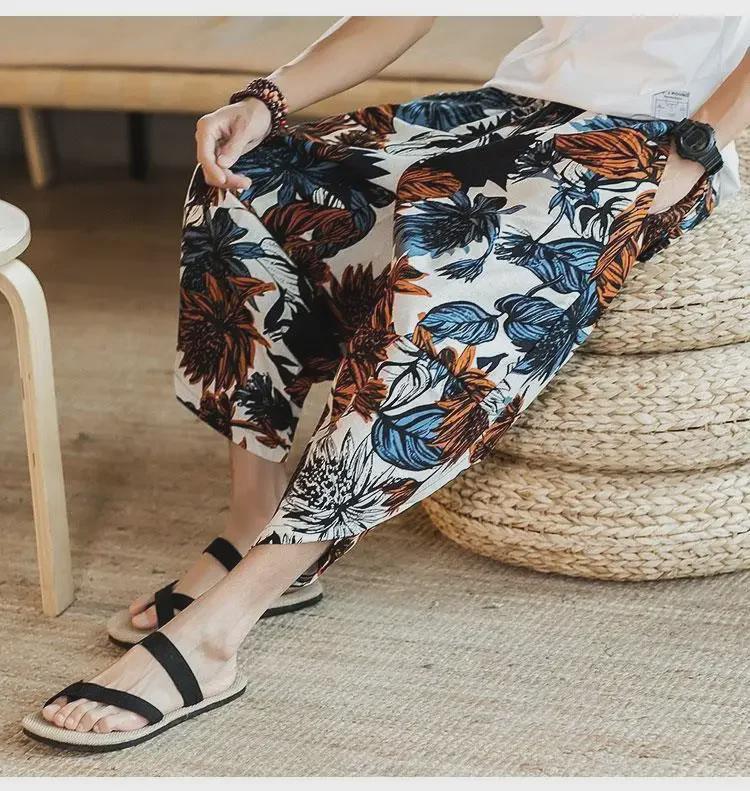 Short de plage pour homme à motif éléphant thaïlandais - Tendance, Pantalon court grande taille style chinois, Design carotte du Myanmar et Dai