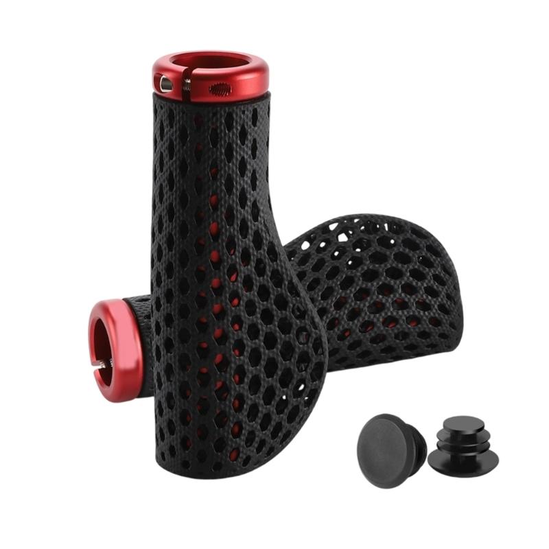 1Pair Breathable Hollow Bicycles Handlebar Grips Shock Absorption Handle Bar Cover Waterproof Mountain Bike Grips