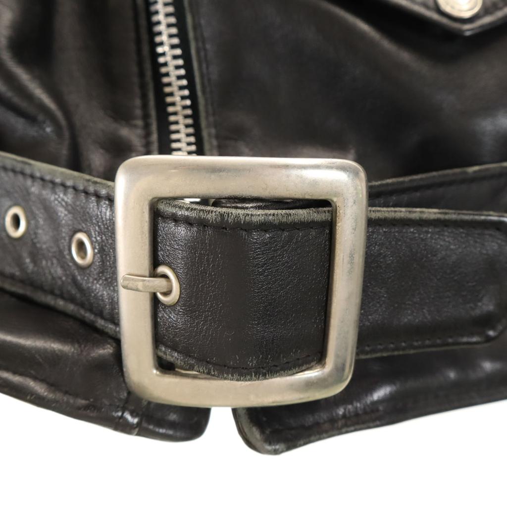 SCHOTT 80s 618 Vintage USA Made IDEAL Zip Double Riders Jacket 36 Black Men's Used