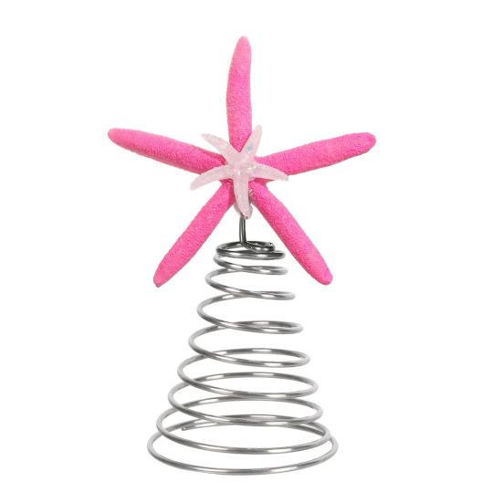 Starfish Christmas Tree Topper Resin Starfish Decoration with Spiral Wire Base Xmas Tree Decoration Starfish for Home Office Parties