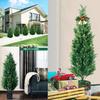 Artificial 120cm Set of Artificial Pine and Cypress Trees with Features photocatalytic realistic easy care watering and no Suitable for indoor and