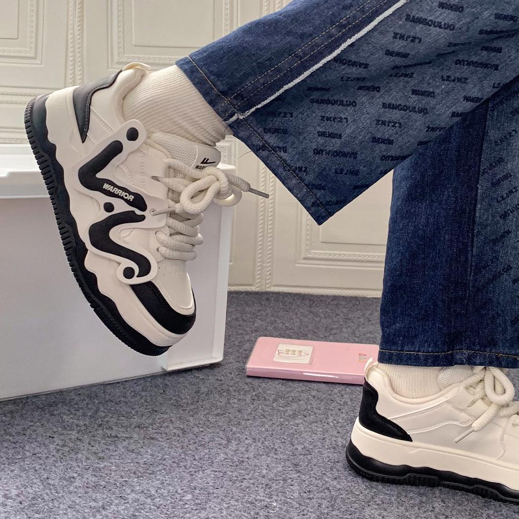 Herbst Schwarz-Weiß Panda Sneaker Damen Neue Vielseitige Schuhe Damen Modische Lässige Weiße Schuhe