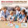 Wooden Cookie Play Food Set for Kids Kitchen Accessories Food Toys Pretend Play Slice and Bake Gift Toddler Learning Toys