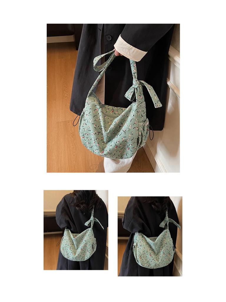 New Floral Canvas Tote: Lightweight, High-Capacity, Cute Design for Daily Commutes