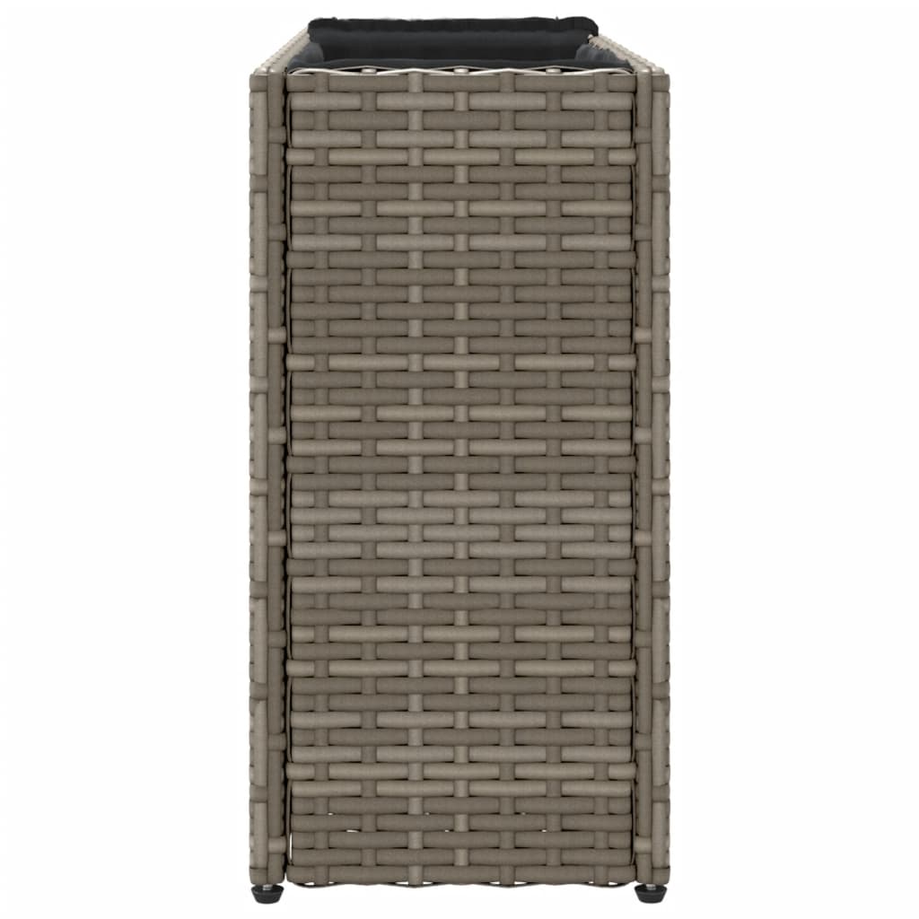 Vidaxl Garden Planter With 2 Inserts, Grey, 90X20X40 Cm, Pe Rattan