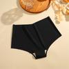 FINETOO Women Ice Silk Panties High-Waist Underwear Seamless and Traceless Briefs Solid Color Lingerie