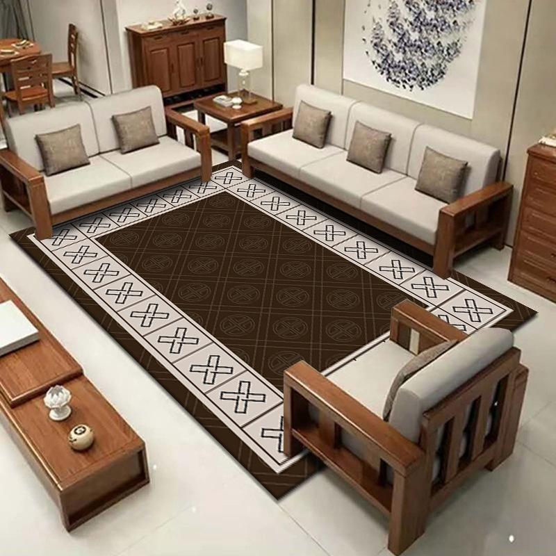 Modern Simple Crystal Velvet Carpet for Living Room and Bedroom - New Chinese Style