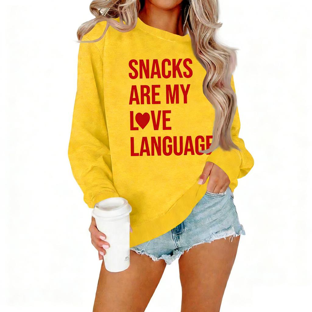 Ladies' Casual Women's Printed Round Neck Pullover Hoodie