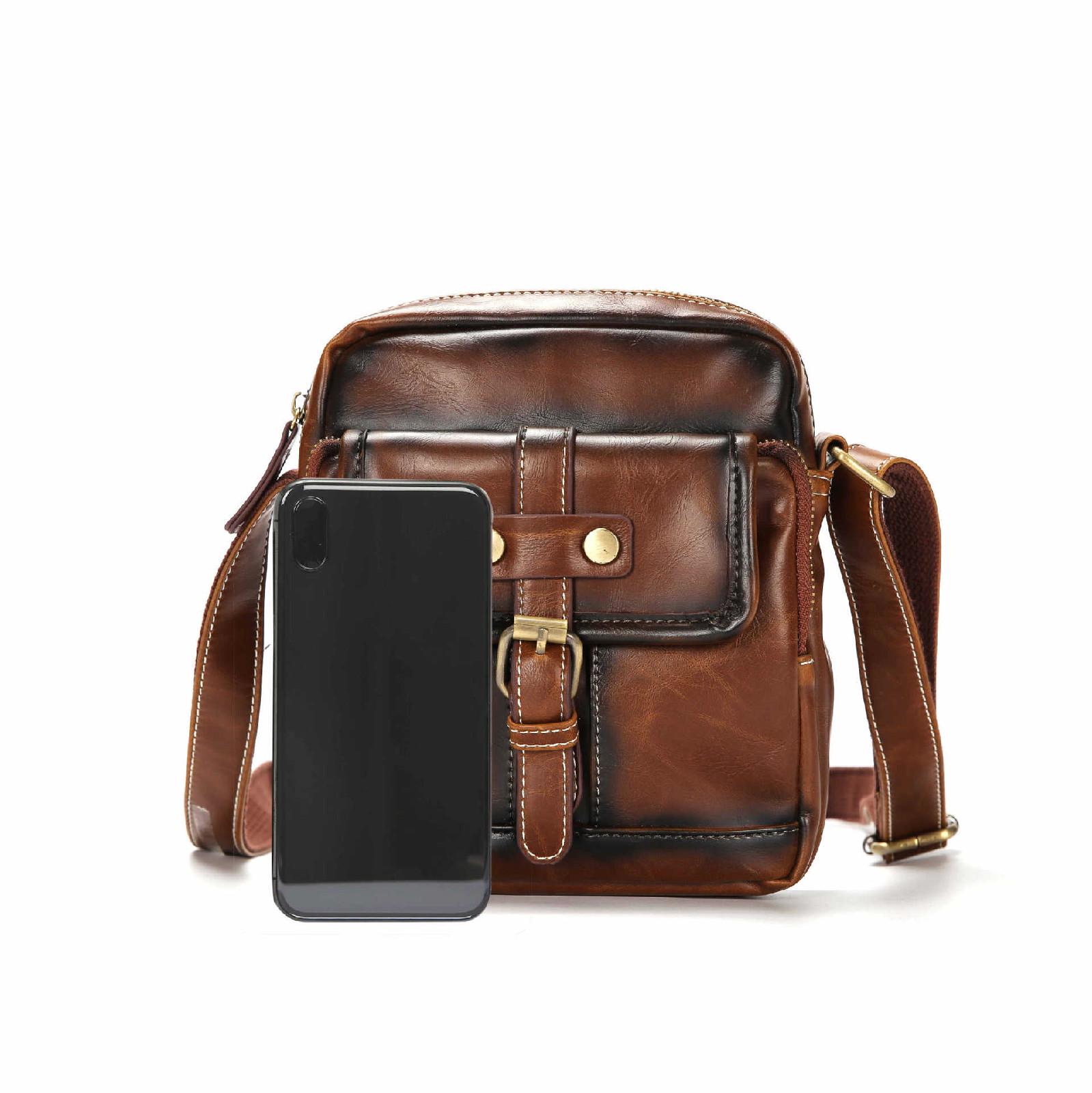 Мужская мягкая искусственная кожа Мужская сумка через плечо для ноутбука — фото 7