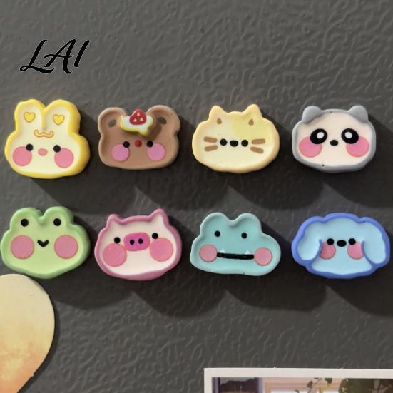 Decorative Resin Fridge Stickers 8Pcs Cartoon Animal Magnets Cute Magnetic Decorations for Refrigerator Whiteboard And Office Creative Ornaments