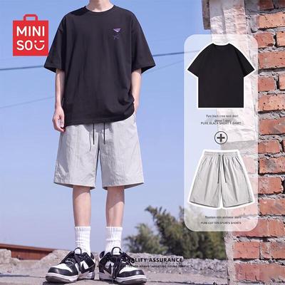 Men's Loose Fit Cotton T-shirt & Shorts Casual Set