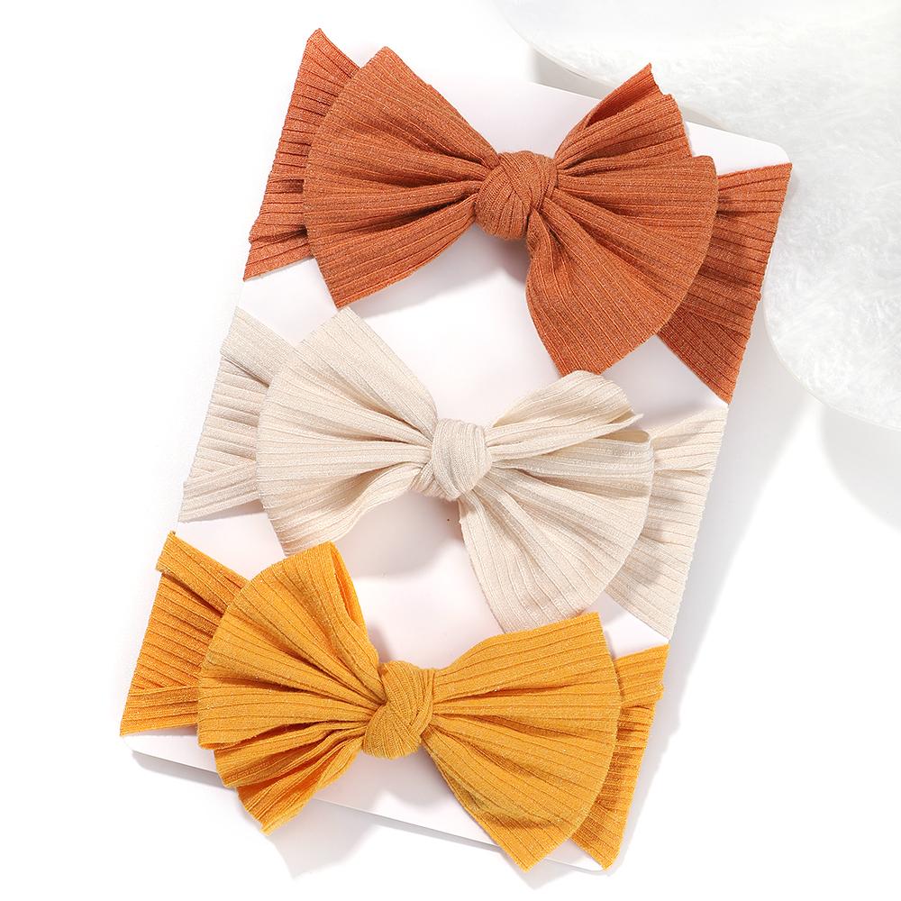 3 Pièces/Ensemble Lindo Bandeau Uni pour Bébés Filles Doux Élastique Bandeau Turban Bandeau pour Cheveux Chapeau Accessoires pour Cheveux pour Bébés et Enfants