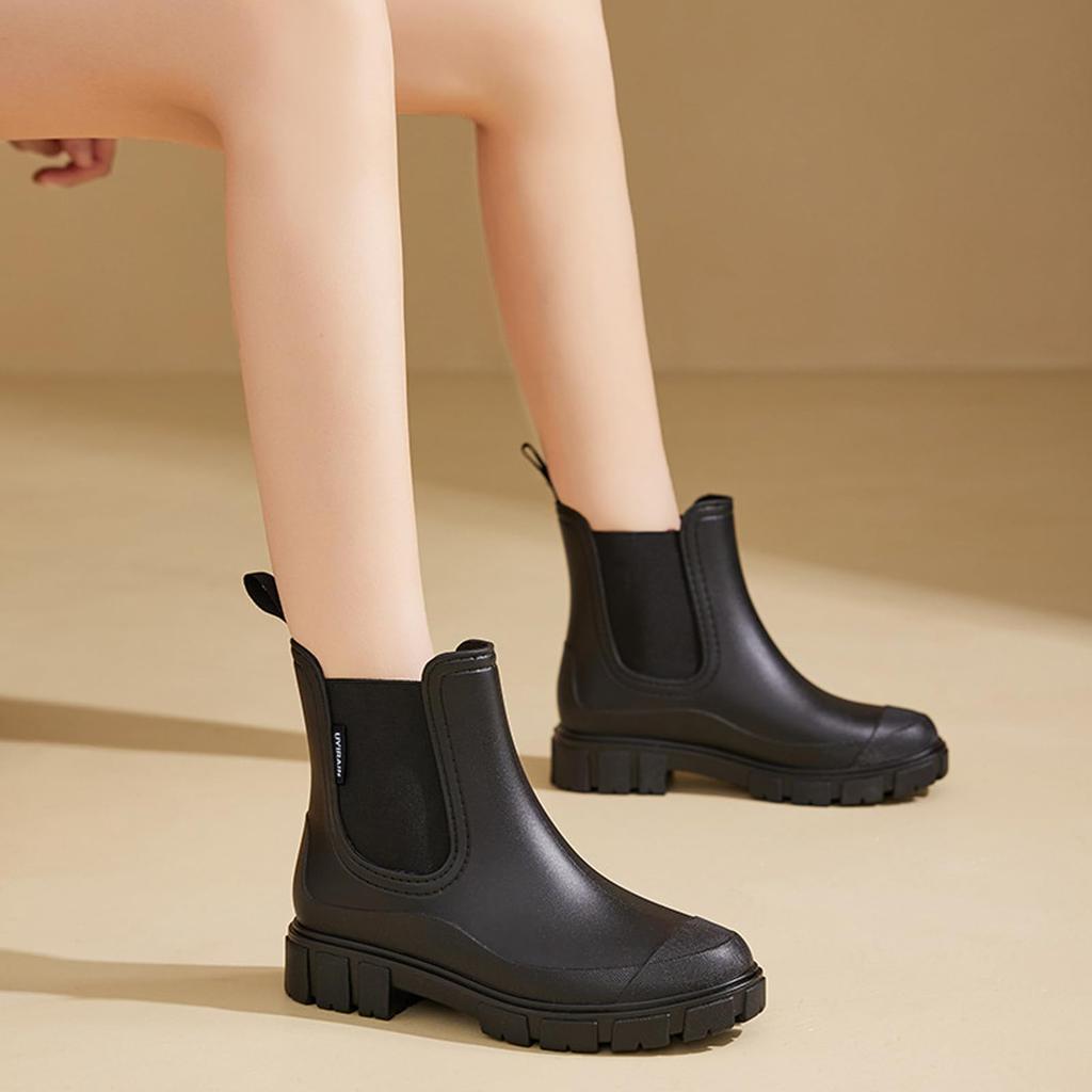 Moerstar Rain Side Short Suitable for Rainy and All Perfect for Outdoor and Work Japanese Shoe Size Women's Boots, Gore, Waterproof, Boots, Non-Slip,