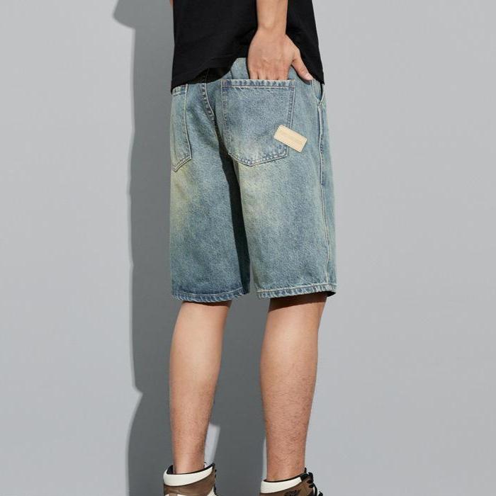 

Мужские летние модные фирменные джинсовые шорты, повседневные брюки Seven-Point 2XL синий