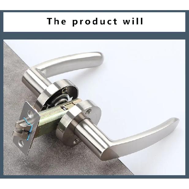 Door Handle Door Handle Lock Square Slot Privacy Mask Interior Bedroom Room Bathroom Three-bar Ball Lock Hardware