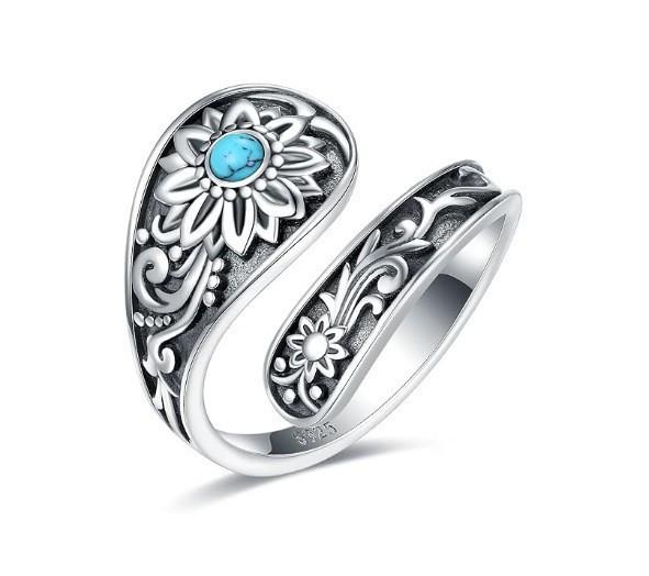 Moonstone spoon ring, Victorian vintage relief bow, Bosnian ring.