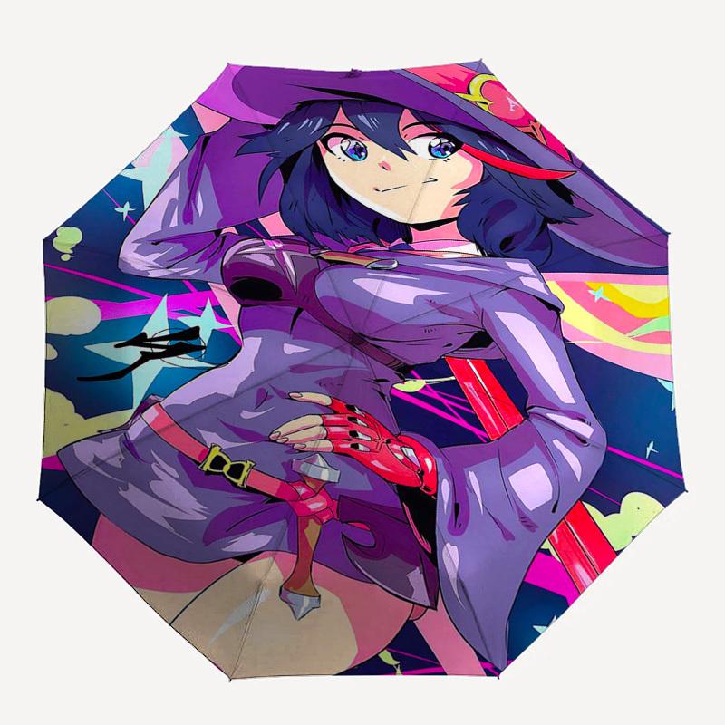 1pc Outdoor Umbrella with Magical Girl Design - Automatic Opening/Closing, Portable 3-Fold Design, 8-Bone Iron Frame, Perfect Gift for Fans, Trav