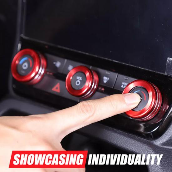 For Ford Ranger -2025 Red Volume Tune Knob Air Conditioner Knob Cover Trim