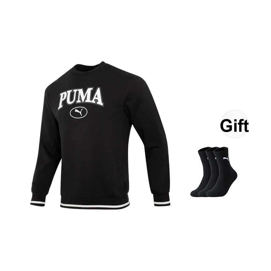 Puma Harf Spor Gündelik Kazak Amerikan Vintage Sweatshirt Erkek sweatshirt Siyah 678422-01