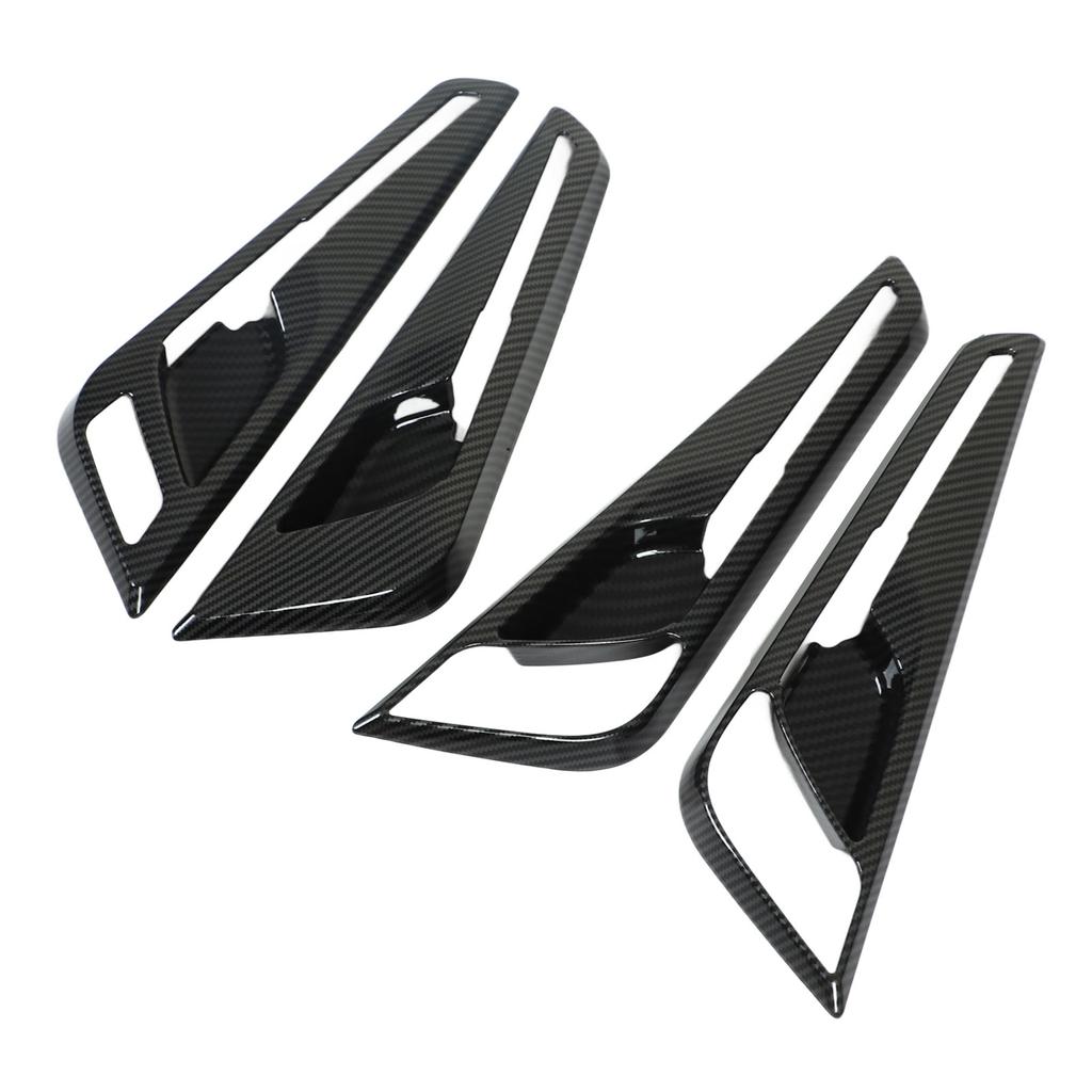 4Pcs Car Interior Door Handle Bowl Cover Trim Carbon Fiber Style Replacement for Kia EV6 2022 Up