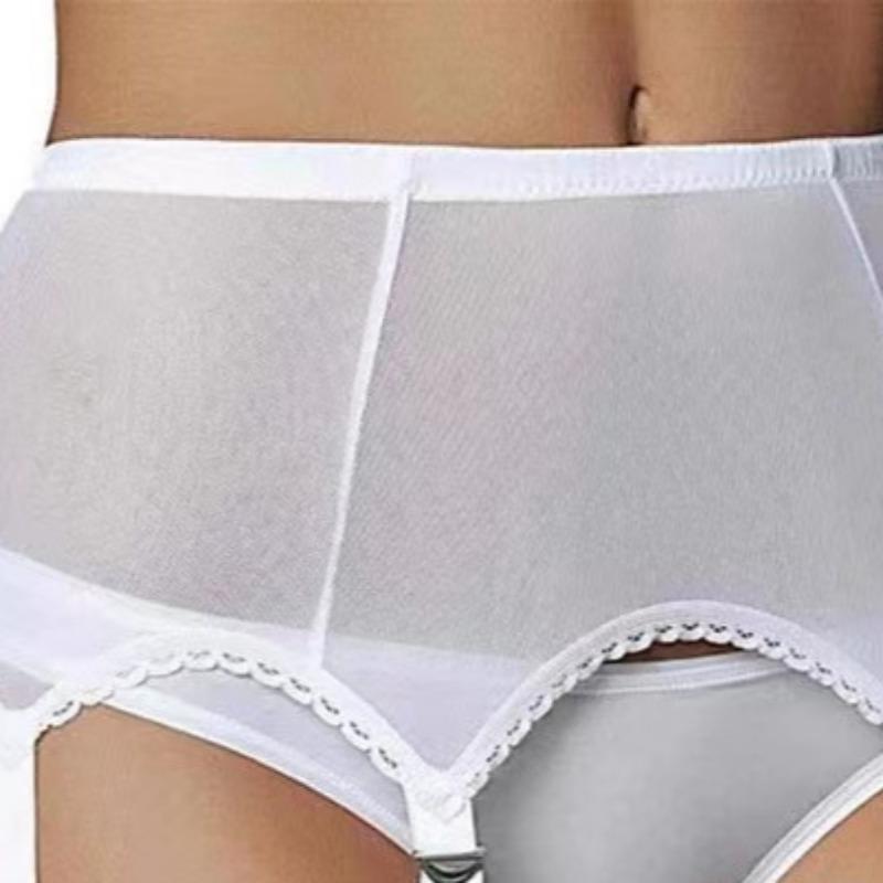 Women Goth Smooth Satin Garter Belt Black/White Suspender Belt With Six Straps For Thigh High Stockings Exotic Lingerie Clubwear