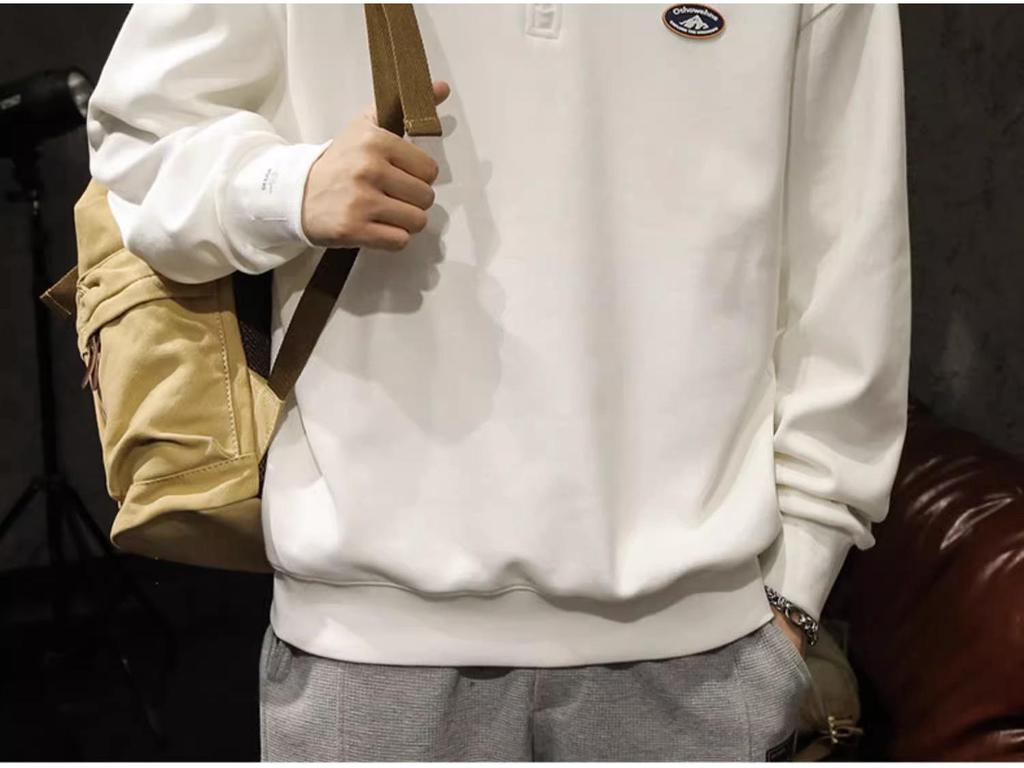 Men's Trendy Loose Half-Zip Stand Collar Sports Hoodie 2025 Spring/Autumn Collection
