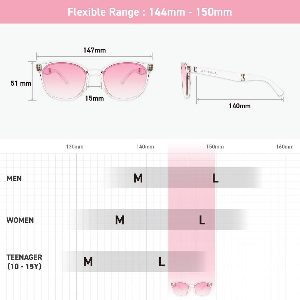 SUNFOLD HALO Foldable Sunglasses UV400 LumiX Nylon Lenses Outdoor Casual Unisex Travel Pink Gradient [EYEGLAD] High-Definition Seawater-Resistant