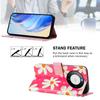 Pink Daisy Luxury Painted Leather Case Wallet PU Leather Book Style Cover for Huawei P20 P30 P40 P50,Pura 70,Mate 60,Mate 70,Honor 50...