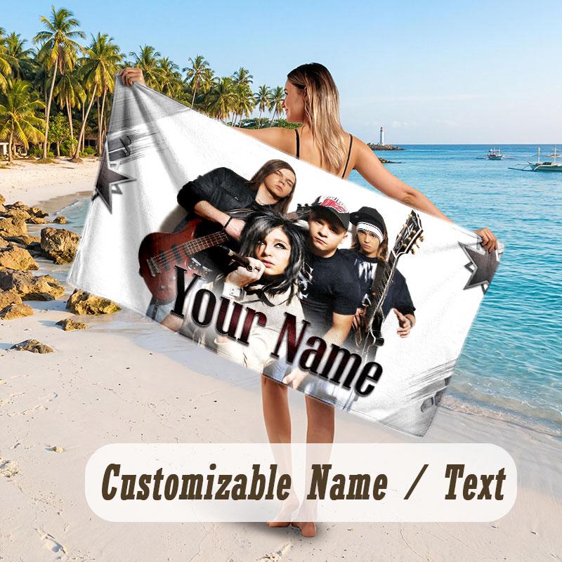 Custom Name Large Beach Towel,Tokio Hotel Quick Absorbent Towel For Outdoor Travel Poolside
