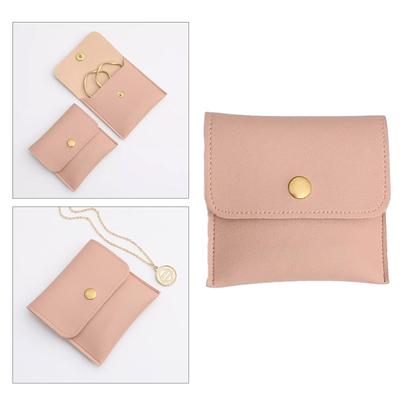 Vielseitiges Schmuckkästchen Tragbare Aufbewahrungstasche für Halsketten/Ohrringe/Ringe/Armbänder Druckknopfverschluss Schmuckbeutel