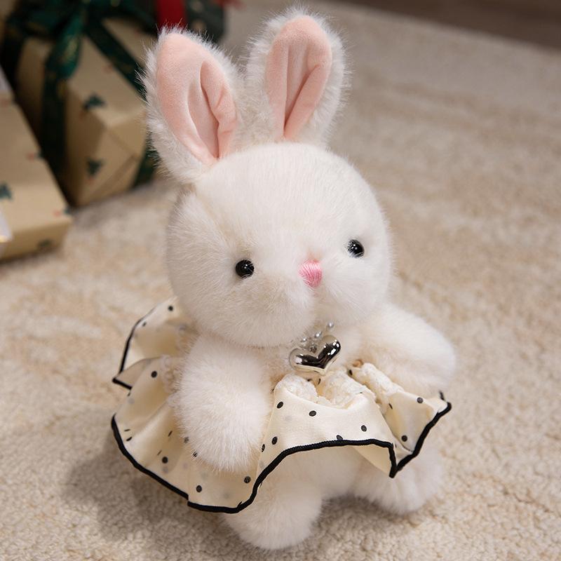 Cute Sitting Position Little Rabbit Plush Toy Floral Skirt Rabbit Doll Grab Machine Doll Girl Birthday Gift