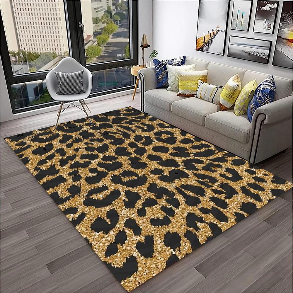 Wild Leopard Stripe Print Series Carpet Rug for Home Living Room Bedroom Sofa Doormat Decor,kid Play Area Rug Non-slip Floor Mat