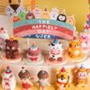 Cartoon Animal Figurine Decorative Cute Soft Plastic Animal Ornament for Birthday Party Desktop