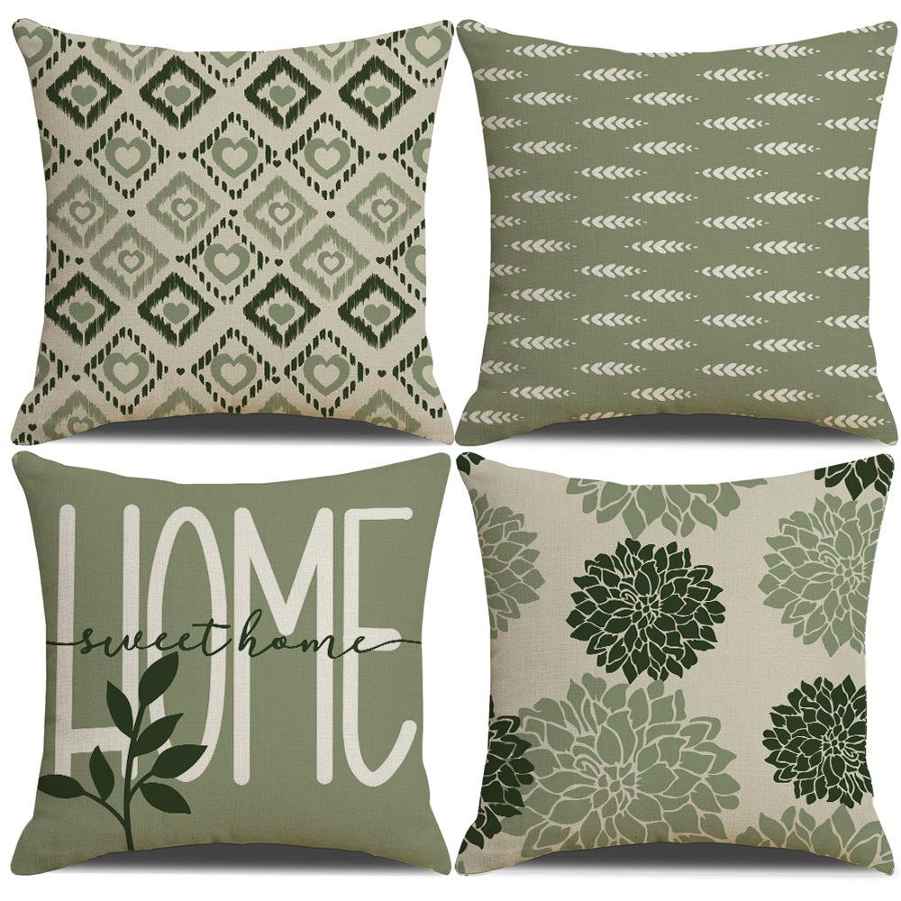 Green, Refreshing and Simple Style Pillowcase Dirt-resistant Car Pillow Interior Home Decoration Sofa Pillowcase