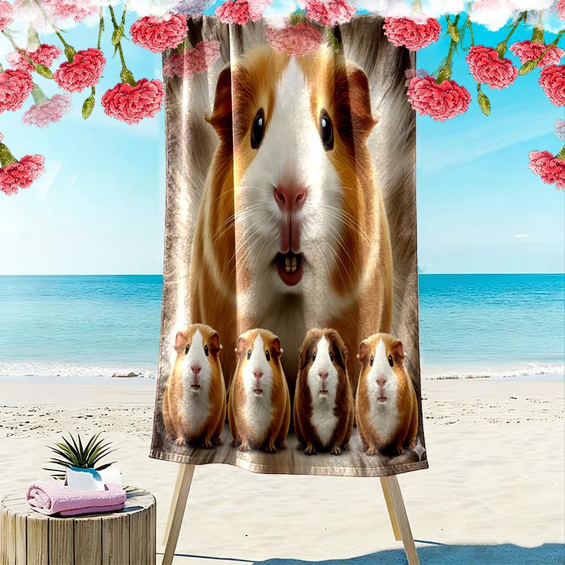 Hamster and Rat Print Beach Towel, Large Soft Quick Dry Towel for Beach Camping Swimming