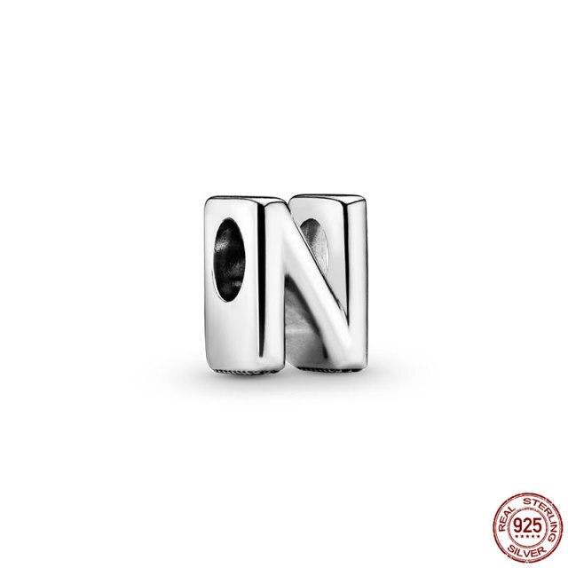 

100% подлинный 925 пробы серебряный кулон памятная буква AZ серия бисер оригинальный браслет-подвеска Panjia ювелирные изделия